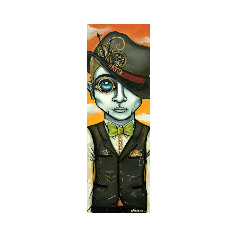 Waiting For The Train by Lizzy Falcon - Wrapped Canvas Panoramic Painting, 30.48 cm H x 91.44 cm W x 1.91 cm D