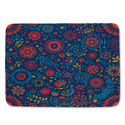 Floral Mandala Pattern Bath Mat