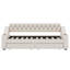 Lit de jour simple rembourré avec accoudoirs de rangement et port USB-93672576
