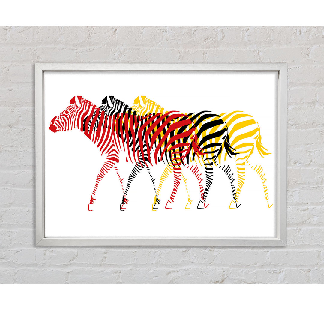 Pop Art Zebra 2 - Einzelne Bilderrahmen Kunstdrucke auf Leinwand