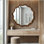 Miroir ondulé rond en bois massif en noyer noir (36 pouces)