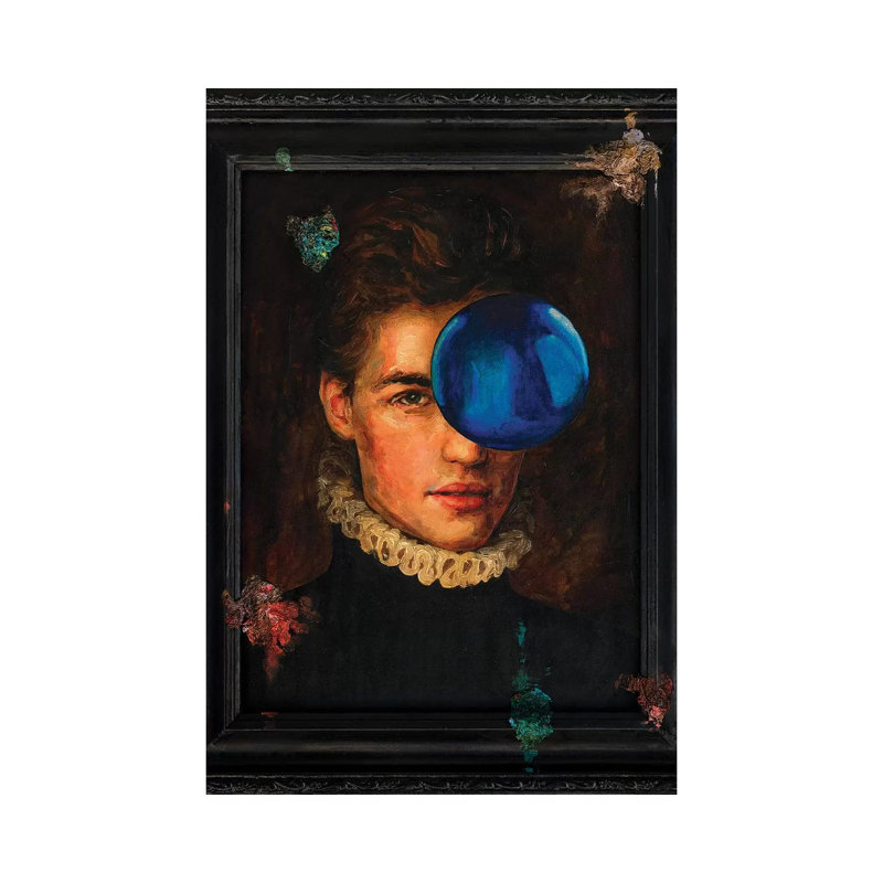 Gothic Portrait With A Blue Ball by Oleksandr Balbyshev - Painting on Canvas, Wrapped Canvas