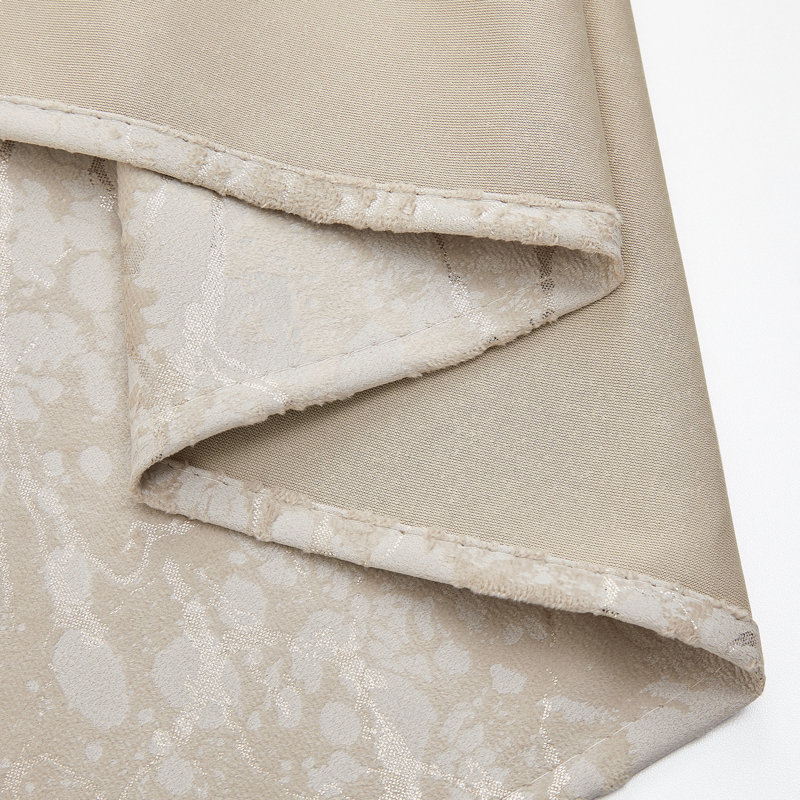 Deavion Velvet Curtains Metal Grommets Room Darkening with Gold Foil Print 2 Panel Set, 40" W x 90" L, Cream