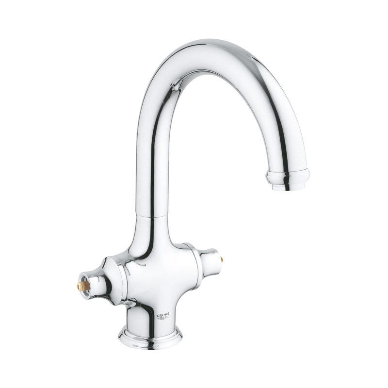 Bridgeford® Pull Down Double Handle Kitchen Faucet, Chrome