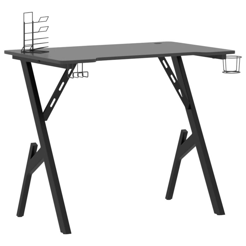 Gaming Desk, 75cm H x 90cm W x 60cm D, Black