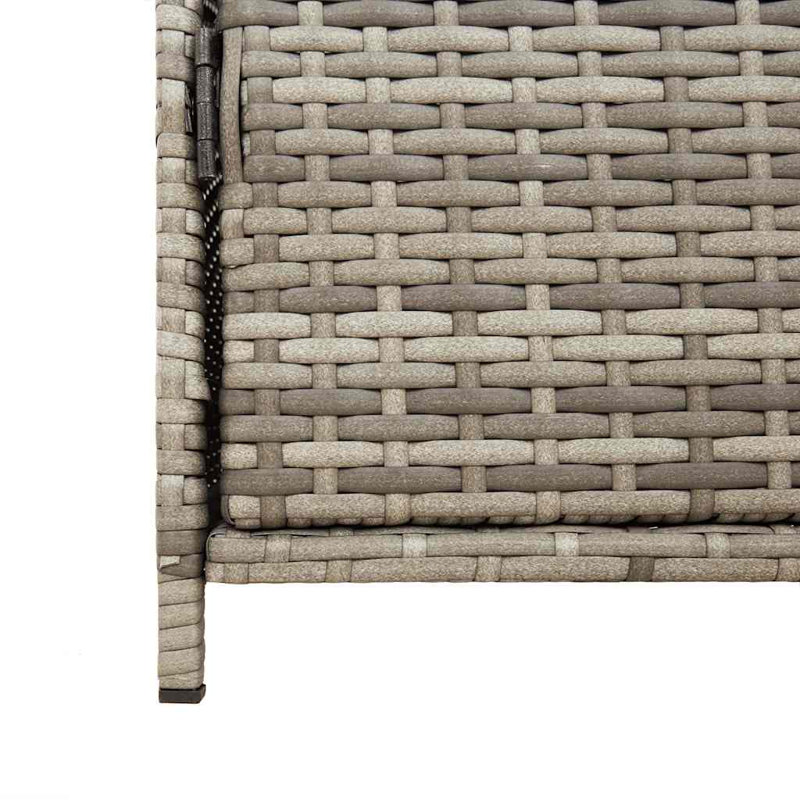 vidaXL Outdoor Storage Box 80 Gal Deck Box PE Rattan with Water-Resistant Bag, Gray 32.7"x17.7"x29.9" for Patio Tools & Accessories, Poly Rattan Storage Cabinet, Garden Storage Furniture