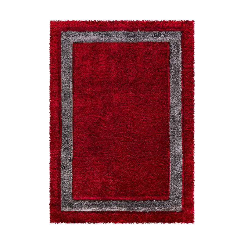 Trani Extra Large Thick Red Shaggy Rugs Soft Area Carpet Living Room Bedroom Hallway Runner, Rectangle 60 x 110cm