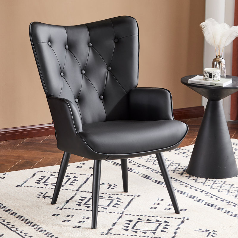 Fauteuil capitonné de 25,5 po Anterria, Noir