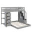 Twin Over Full Bunk Bed With Shelves, Drawers And Stairs-1464808097