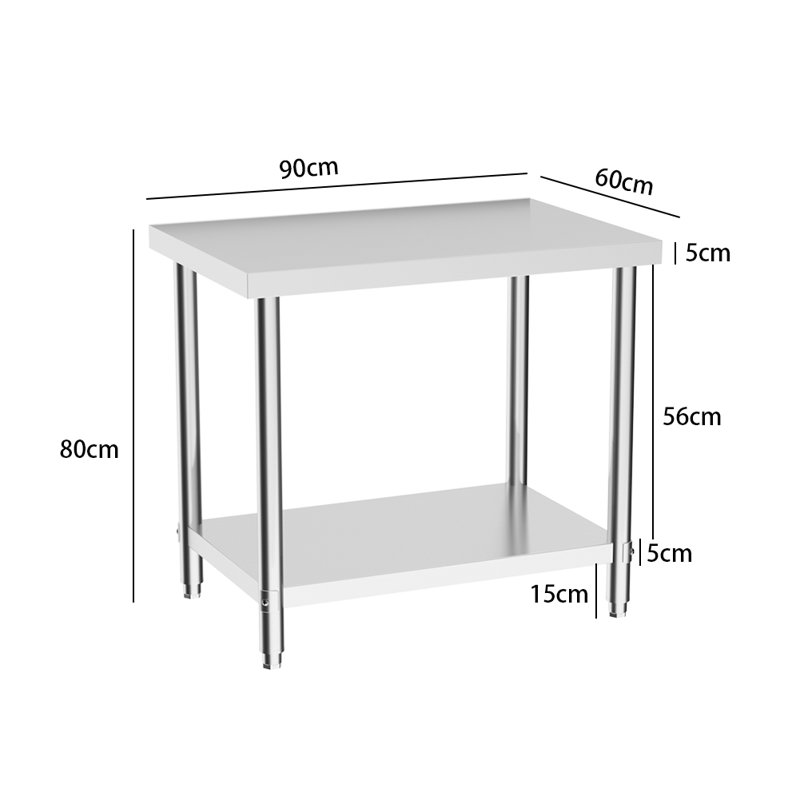 90 cm W Stainless Steel Top Kitchen Island