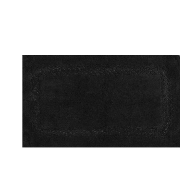 Tapis pour salle de bain Antigona, l 24 po x L 40 po, Noir