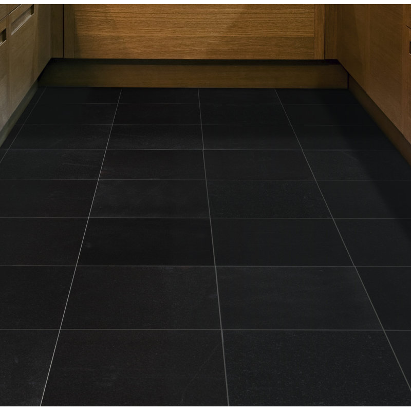 Carreau de sol en granit poli 18 po x 18 po Kyoto Noir