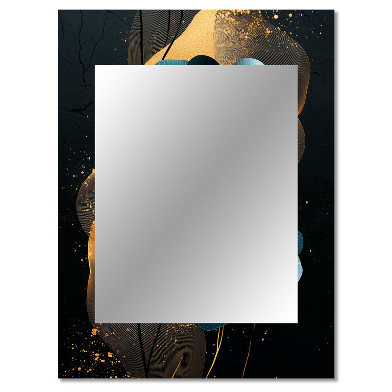 Aqua Golden Fragile Beauty Of Poppies - Poppies Decorative Mirror, Traditional Wall Mirror, Printed Metal Art, 40" x 30"