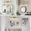 Luminaire de meuble-lavabo moderne de 24 po à 4 lumières avec finition en nickel brossé et abat-jour en verre transparent, parfait pour la salle de bain, le meuble-lavabo et l'éclairage du vestiaire (sans ampoules)