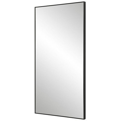  Miroir d'appoint à cadre rectangulaire noir