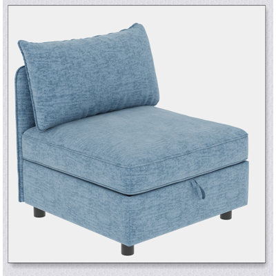 Armless Seat for Modular Sectional Sofa with Spacious Storage, Perfect for Modern and Functional Living Spaces.