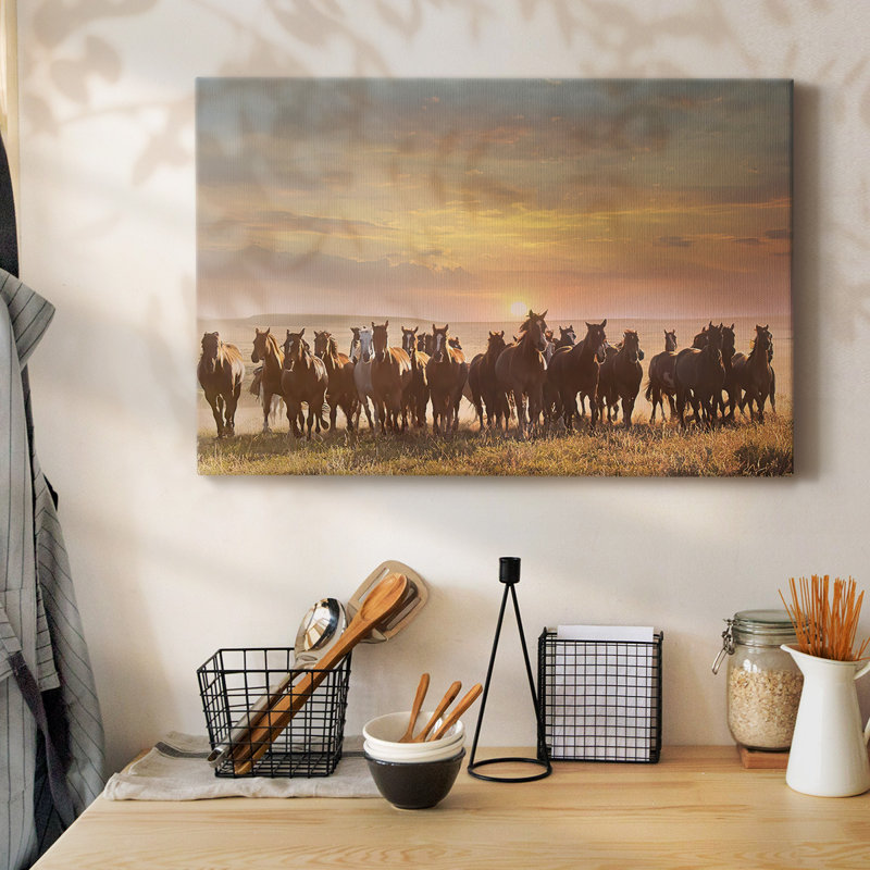 Toile tendue à motif de chevaux I-Gallery, H 32 po x l 48 po