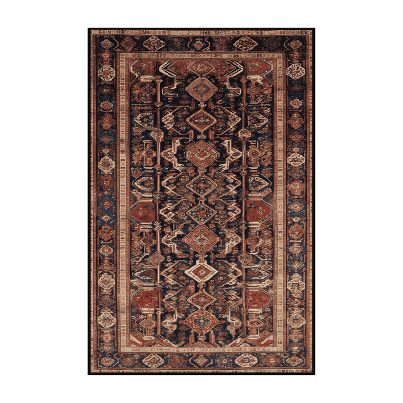 Machine Washable Persian Brown Area Rug, Runner 2' x 4'
