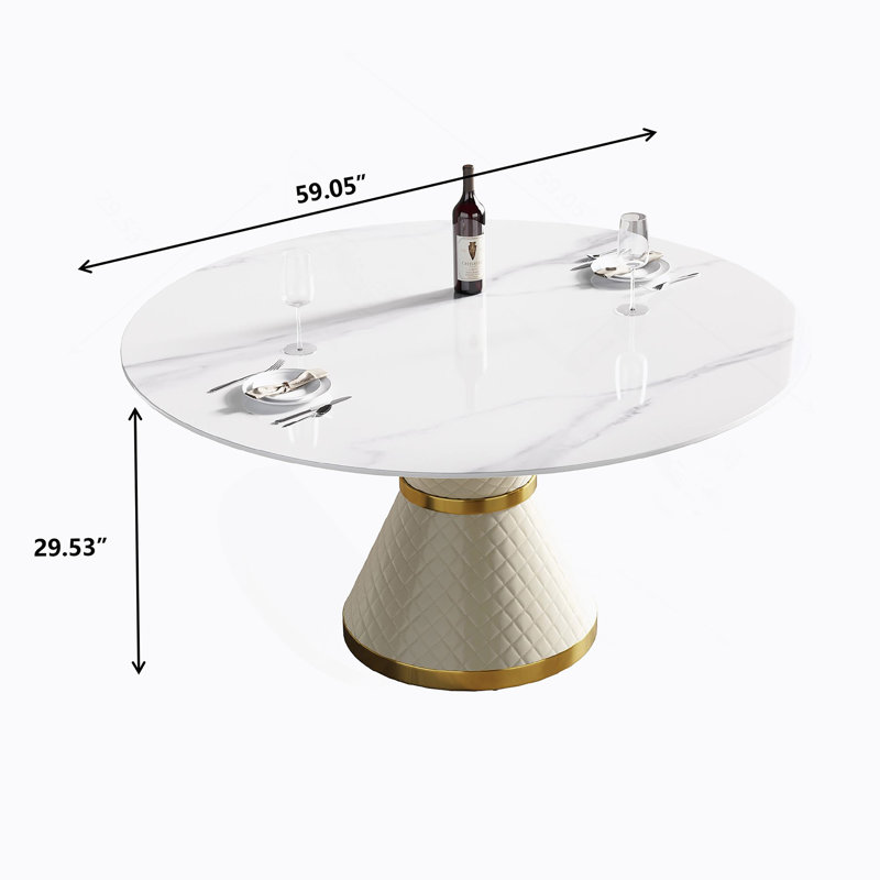 Table de salle à manger Modern, H 29,53 po x L 59,05 po x l 59,05 po