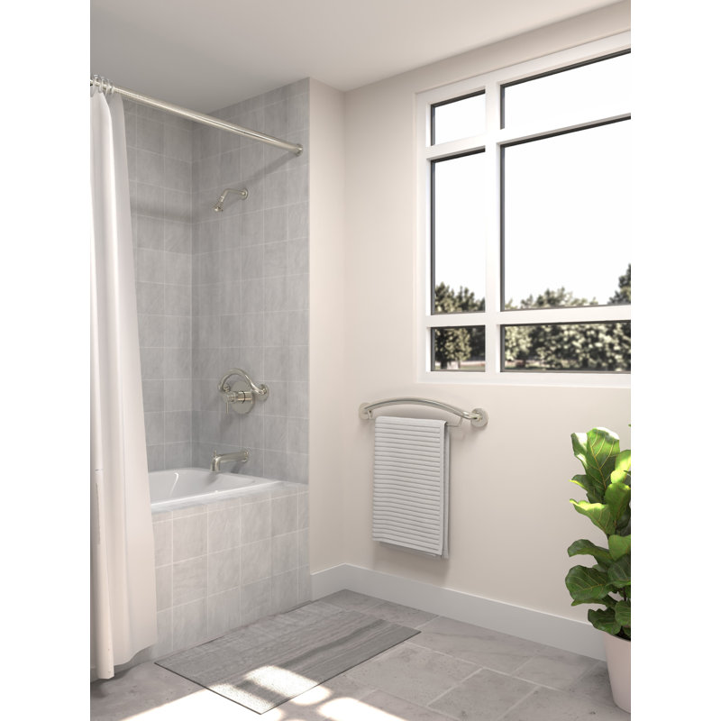 PLUS Towel Bar 27.5", Decorative Grab Bar with Towel Holder (500 lb. Capacity), Brushed Stainless