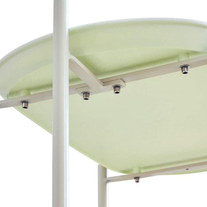Chariot de rangement Moon pour le salon et la cuisine, chariot mobile nordique avec tablette double couche, structure en forme de T, 0 odeur, petit îlot, chariot de cuisine de forme rectangulaire, espace de tablette de style,