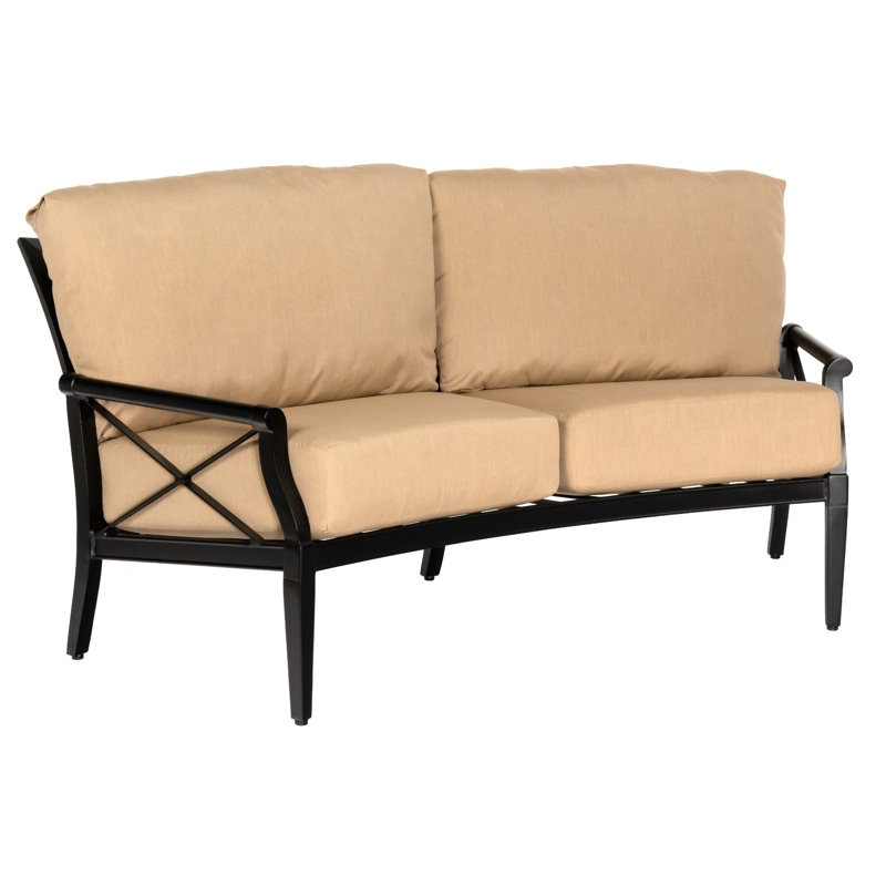 Crescent Love Seat, Oyster, Canvas Bird's Eye