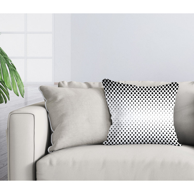 Housse et insert de coussin extérieur carré Wright, 15 po x 15 po, Blanc, Carré