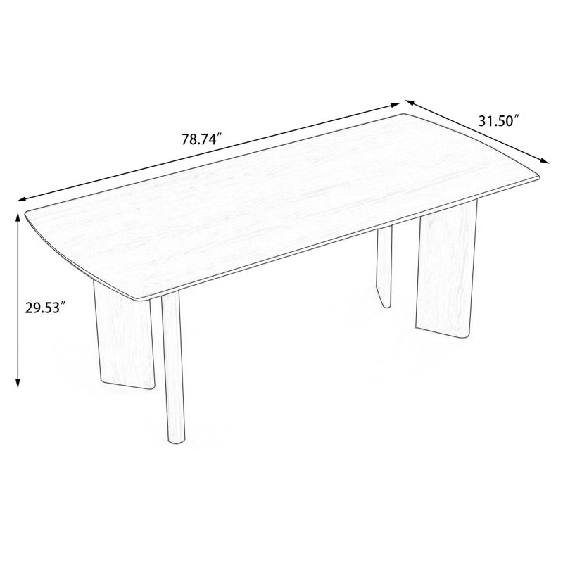 Burlywood Rectangular Solid Wood Butterfly Leaf  Dining Table, 29.53"H x 78.74"L x 31.5"W