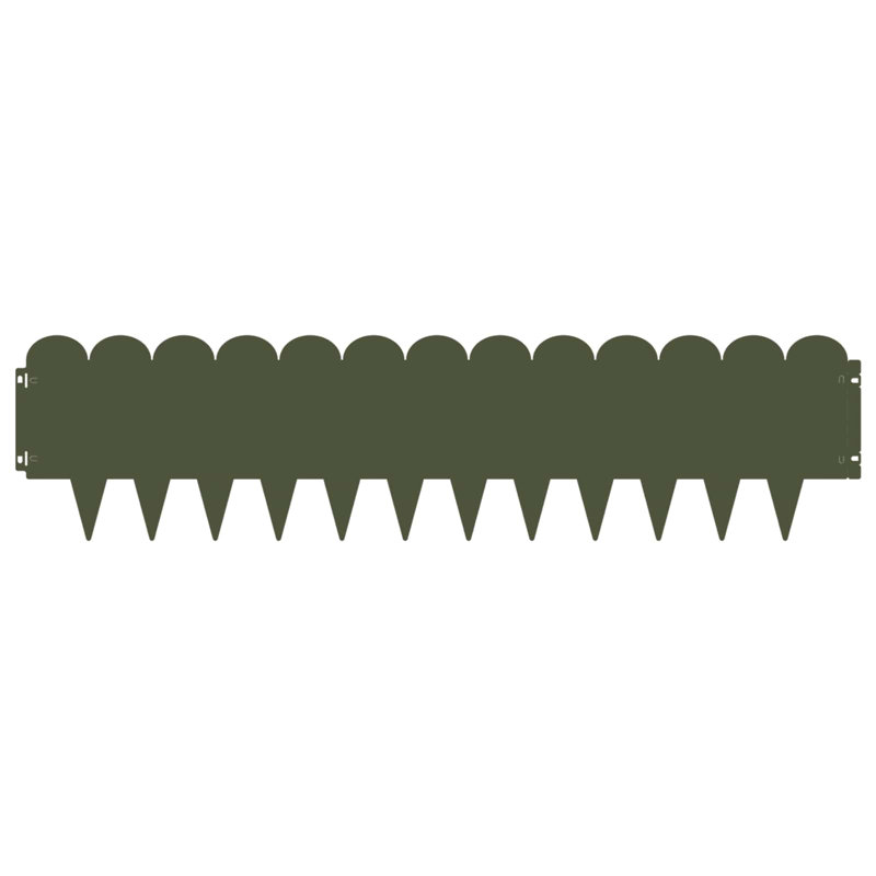 103 cm W Steel Lawn Edging Fencing, 25cm H x 103cm W, Olive Green