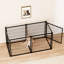 Chenil noir pour chien de 63 po convenant à une vie intérieure, cage pour animaux de compagnie avec dessus sécuritaire, fabrication en fer antirouille, placement de porte personnalisable, zones indépendantes des séparateurs, processus d'assemblage rapide moyen