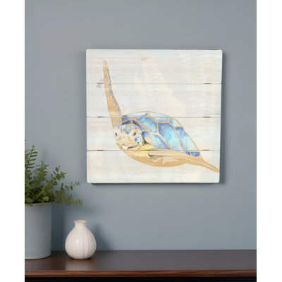 Sea Turtle Wooden Plank Unframed Wall Art