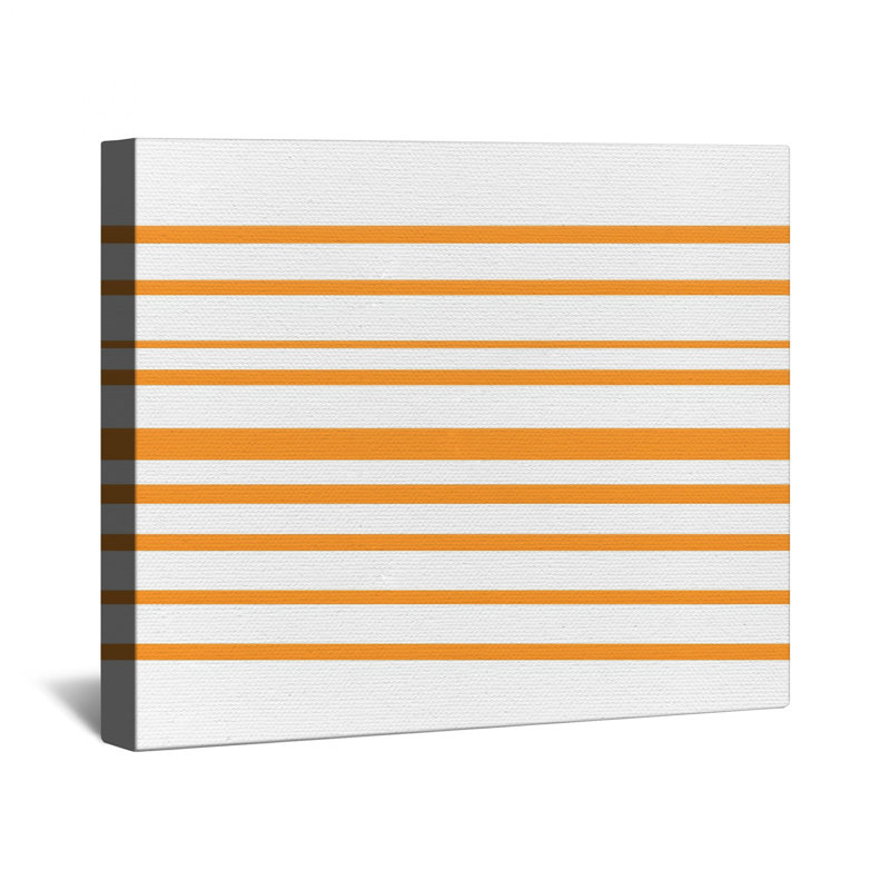 Toile tendue à rayures horizontales orange dans de nombreuses tailles, 20 x 24 inches