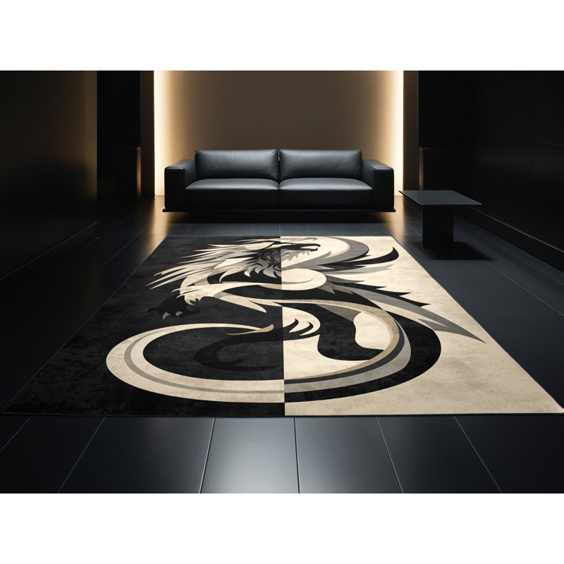 Tapis noir moelleux moelleux et moelleux Fairwinds Chimera, 3 x 5