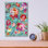 «Bright Floral Medley C Turquoise» par Danhui Nai, art mural en verre acrylique