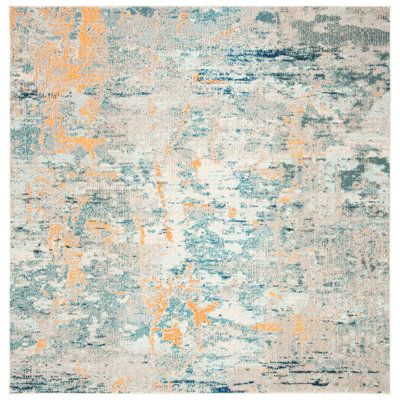 Riccio Abstract Blue/Beige/Orange Area Rug