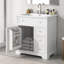 Meuble-lavabo 30 po avec comptoir, meuble-lavabo avec porte et deux tiroirs, planches en panneau de fibres à densité moyenne, bois massif, un paquet-916310757