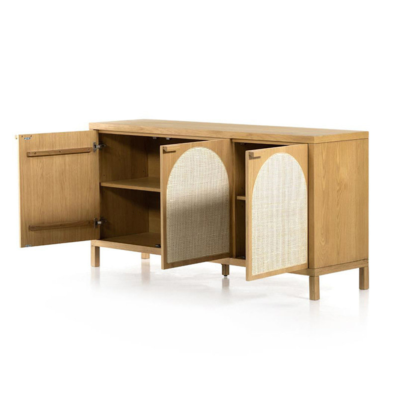 Rattan Weave Arch Five Legged Buffet Table