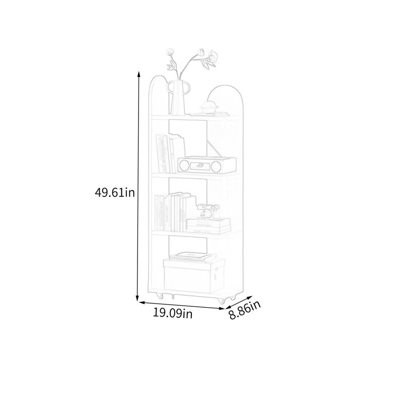 Tablette de rangement étroite en bois d'hévéa, Noyer