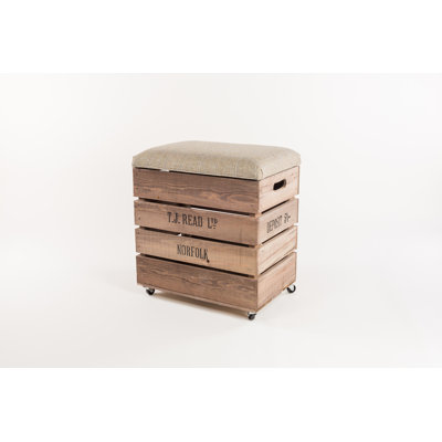 Ayaana 54cm Wide Rectangle Plaid Ottoman with Storage