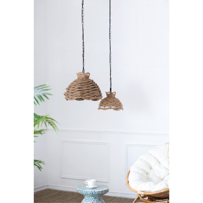 S/2 Rope Woven Chandelier