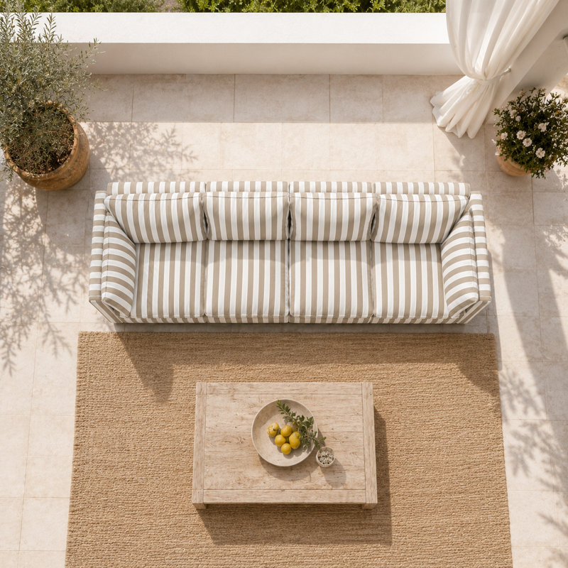 Grand 4 Seater Striped Outdoor Sofa