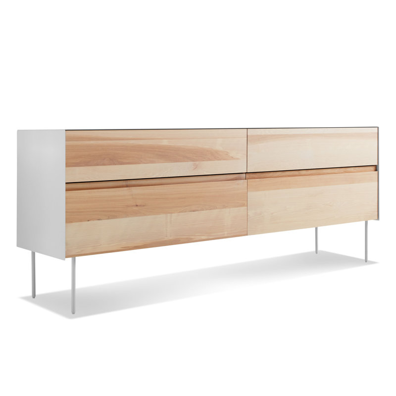 Clad 4 - Drawer Dresser, White/Hickory