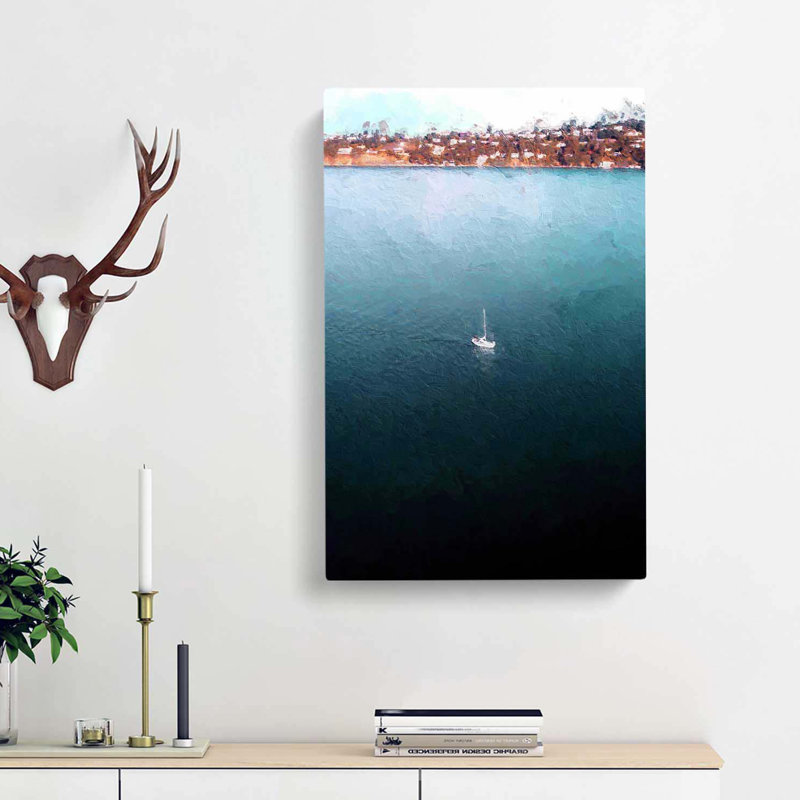 Boat Sailing In Sausalito California - Wrapped Canvas, 60cm H x 40cm W x 3cm D