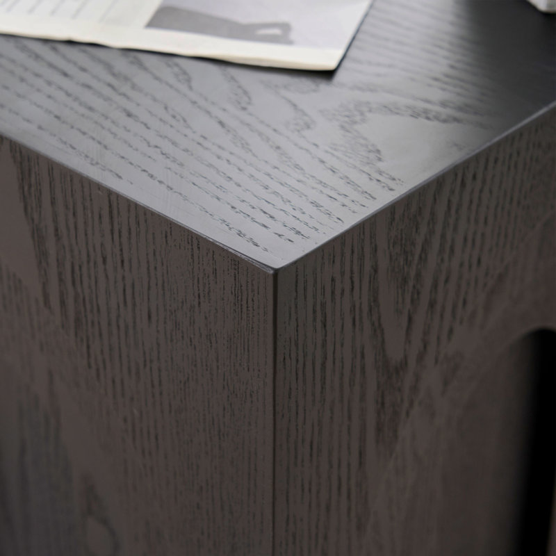 15.74" Square MDF End Table, Black