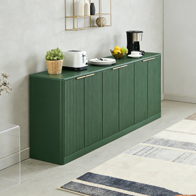 67-inch modern wavy sideboard, curved contour design storage cabinet,