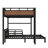 Metal Bunk Bed/Metal Loft Bed,Separable Bunk Beds,With Raised Security Fence,Walnut Color-771683491-771683488