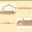 Lit de plancher avec garde-corps et toit-989655222-989655209