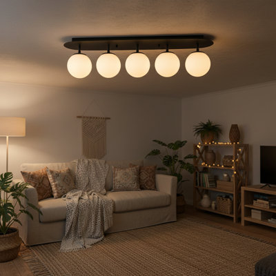 Plafonnier semi-encastré 5 lumières