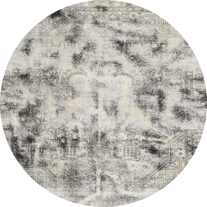 Abstract Indoor Rug, Round 7'