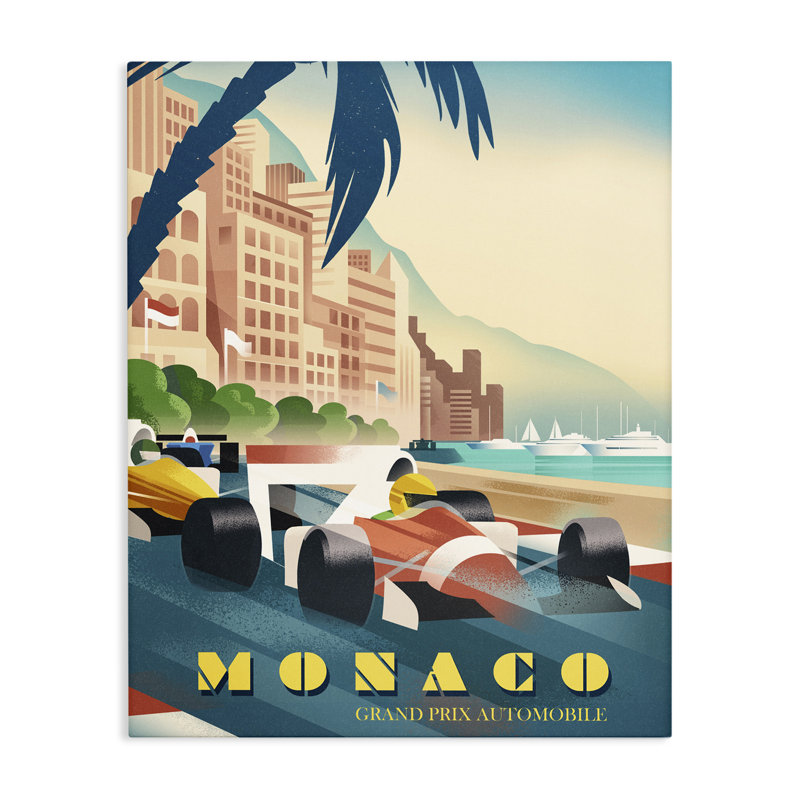Grand Prix de Monaco, toile de Martin Wickstrom, H 30 po x l 24 po